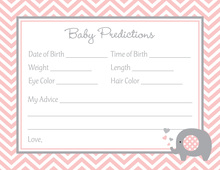 Deep Pink Adorable Hoot Baby Prediction Cards