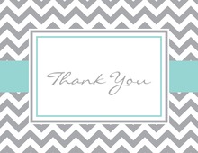First Birthday Blue Patterns Thank You Cards