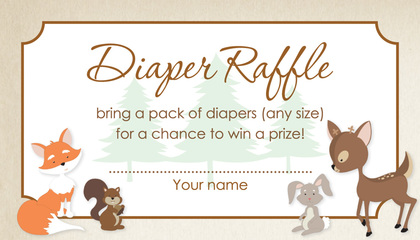 Woodland Animals Brown Fill-in Invitations