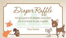 Woodland Animals Diaper Raffle Cards