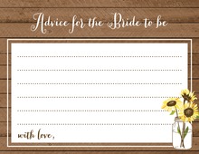 Sunflower Wood Bridal Advice Cards