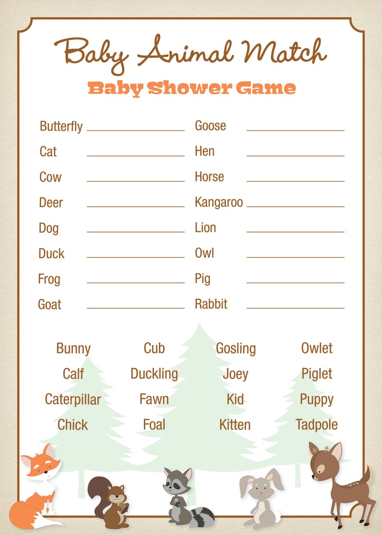 baby animals match the animal to the baby name