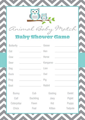 Turquoise Adorable Hoot Baby Shower Invitations