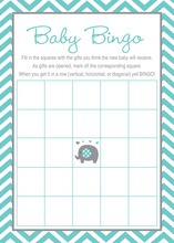 Yellow Duck Blue Border Baby Shower Bingo Game