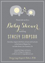 Yellow Elephants Baby Shower Chevrons Invitation