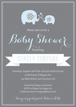 Blue Elephants Baby Shower Invitation