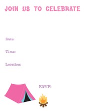 Campsite Pink Fill-In Invitations