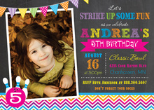 Pink Bowling Party Fill in Invitations