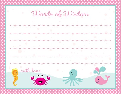 Under The Sea Pink Polka Dot Border Thank You Cards