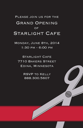 Cutting Ribbon Grand Business Opening Brown Invites