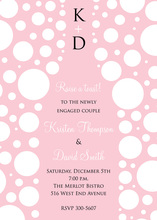 Bubbles Pink Champagne White Polka Dot Invitations
