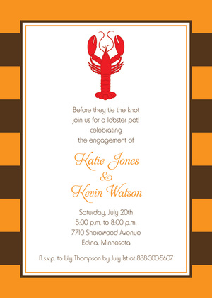 Wooden Red Lobster Invitations