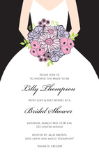 Beautiful Bouquet Bride Black Invitations