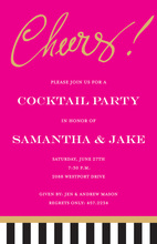 Just Say Cheers! Hot Pink Invitations