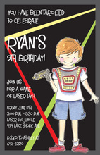 Lightsaber Space Battle Birthday Party Invitations