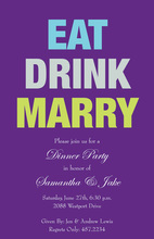 Eat Drink Married Bold Teal Wedding Invitations