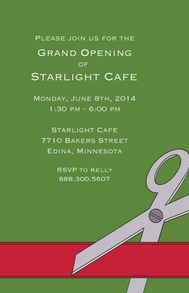 Cutting Ribbon Grand Business Opening Brown Invites