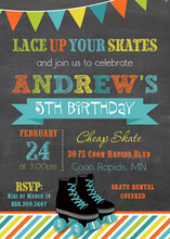 Blue Roller Skates Invitations