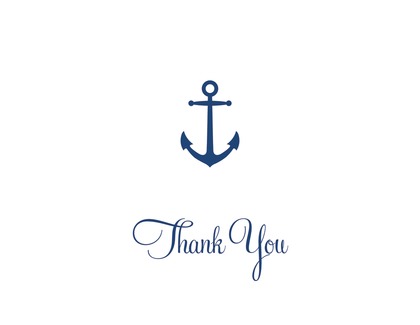 Simple Mint Anchor Nautical Thank You Cards