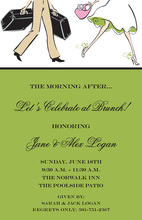 Traveling Couple Wedding Brunch Meadow Green Invites