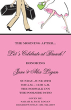 Formal Charming Couple Pink Wedding Invitations