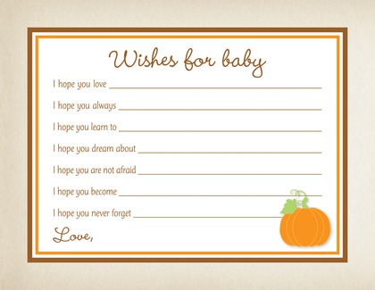 Little Pumpkin Rustic Paper Fill-in Invitations