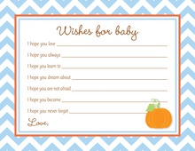 Little Pumpkin Blue Chevron Border Baby Wishes