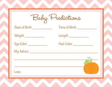 Little Pumpkin Pink Chevron Border Baby Predictions