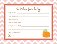 Little Pumpkin Pink Chevron Border Baby Wishes