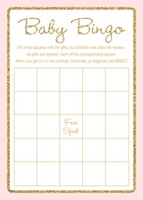 Gold Glitter Graphic Border Pink Baby Bingo