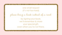 Gold Glitter Graphic Border Pink Bring A Book Card