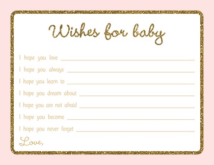 Gold Glitter Graphic Border Pink Baby Predictions