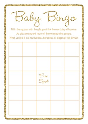 Gold Glitter Graphic Border Baby Wishes