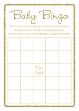 Yellow Stripes Grey Stars Baby Bingo Game Cards