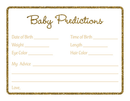 Gold Glitter Graphic Border Baby Wishes