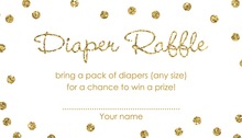 Gold Glitter Graphic Dots Diaper Raffle Cards