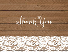 Rustic Wood String Lights Thank You Cards