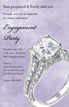 Big Sparkle Lavender Wash Engagement Invitations