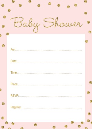 Gold Glitter Graphic Dots Pink Baby Predictions