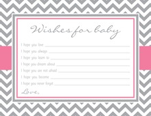 Pink Watercolor Wash Baby Wish Cards