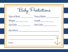 Blue Chevron Elephant Baby Prediction Cards