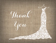 White Lace Gown Thank You Cards