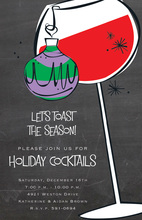 Santa's Cocktail Chalkboard Invitations