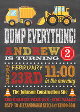 Dump Truck Invitation