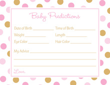 Gold Glitter Graphic Pink Dots Baby Predictions