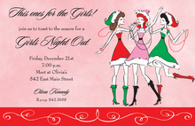 Three Christmas Santa Girls Blush Invitations