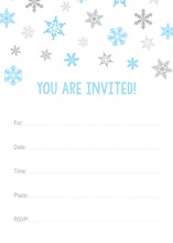 Blue Snowflakes Fill-in Holiday Invitations