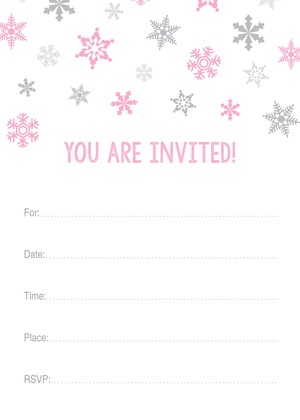 Blue Snowflakes Fill-in Holiday Invitations