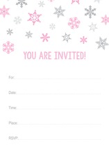Pink Snowflakes Fill-in Holiday Invitations