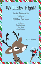 Santa's Reindeer Hunter Green Invitations